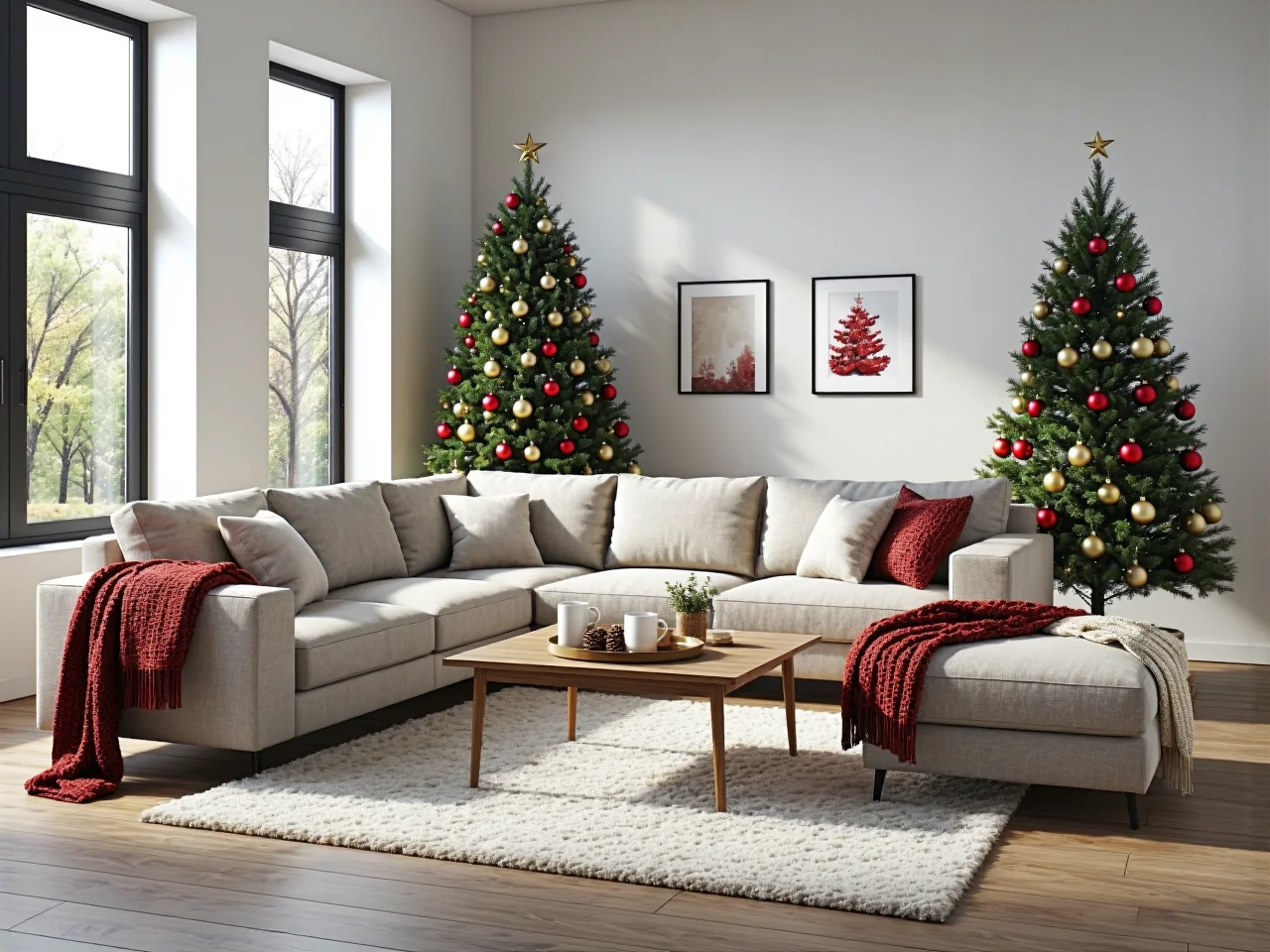 Narożnik tapicerowany szary z pufą i miękkimi poduszkami