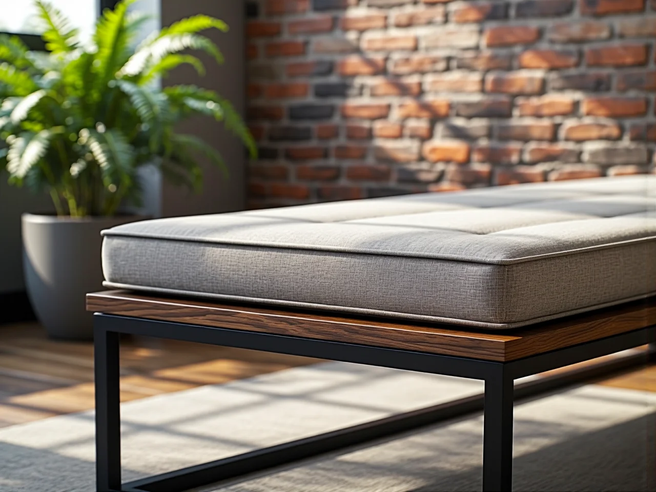 Metalowa ławka miejska bez oparcia i poduszek, która okazuje się niewygodna przy dłuższym siedzeniu