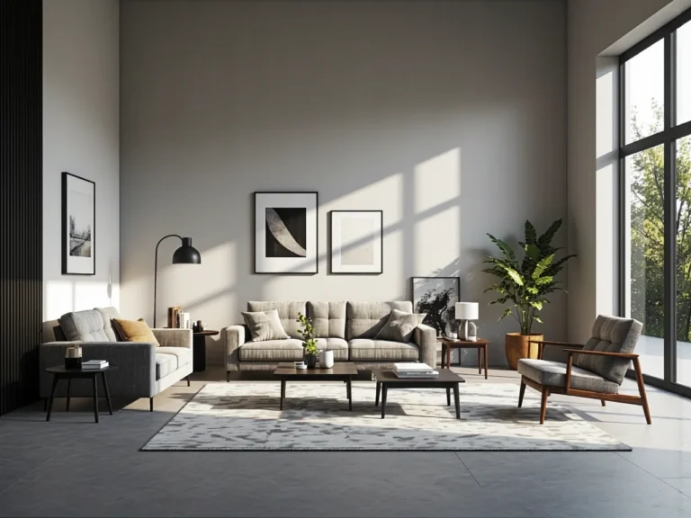 Nowoczesny narożnik beżowo-szary z miękką tkaniną obiciową