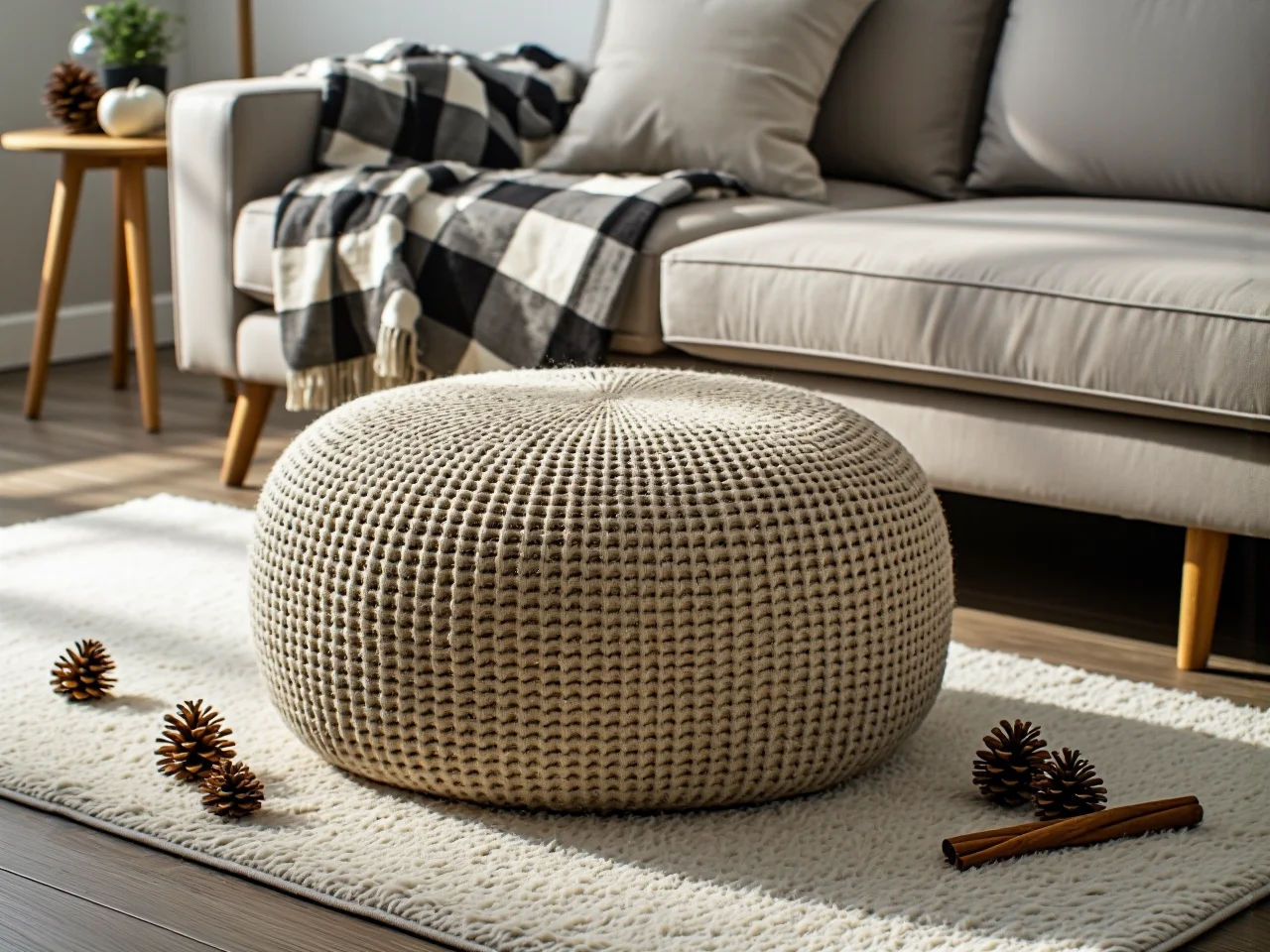 Solidny drewniany stolik kawowy w nowoczesnym wnętrzu jako trwały prezent do domu