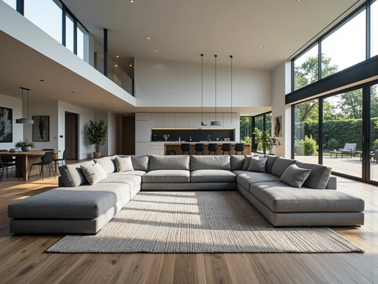 Narożnik modułowy szary tapicerowany z poduszkami dekoracyjnymi