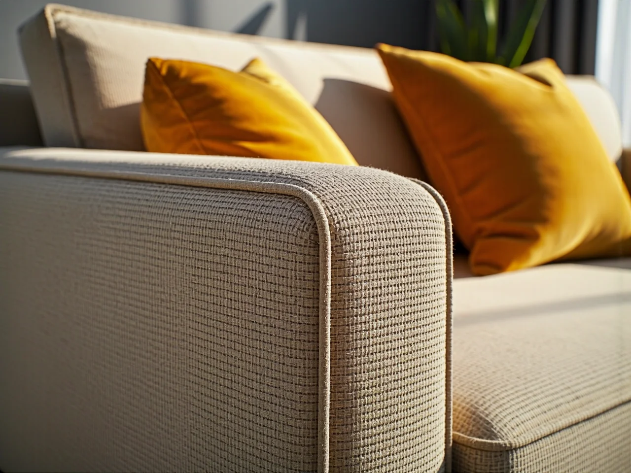 Pies śpiący na fotelu z materiału łatwego do czyszczenia z sierści i plam.