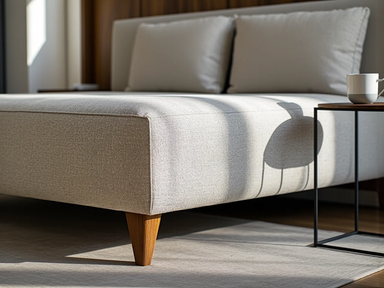 Rzut sypialni z góry prezentujący optymalne ustawienie łóżka i zachowane bezpieczne odległości od mebli