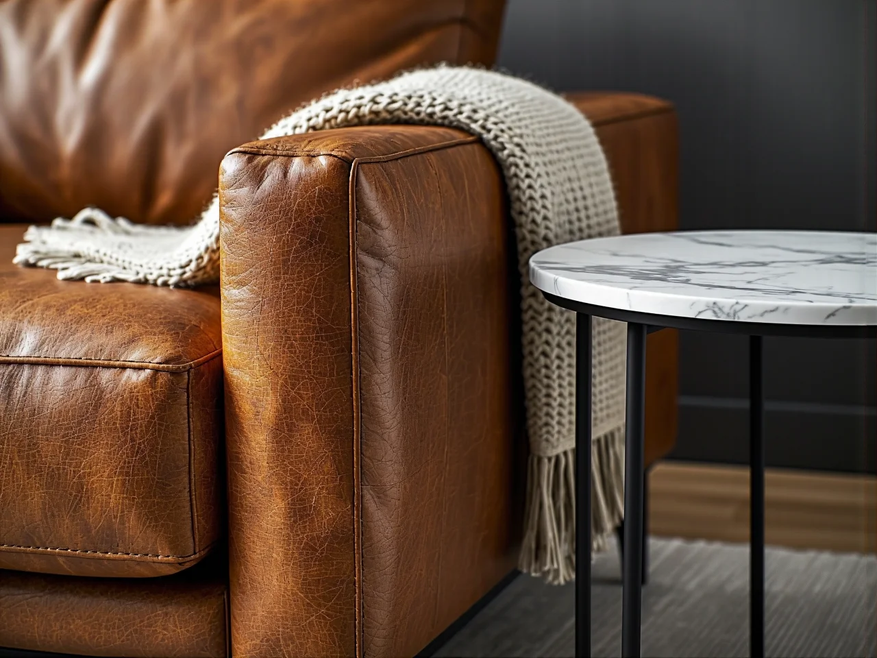 Funkcjonalne rozmieszczenie mebli pokazujące, ile miejsca na sofę zaplanować w małym pokoju dziennym.