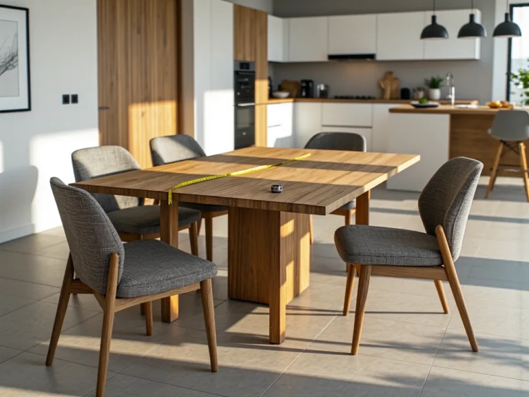 Rozkładany stół kuchenny dąb craft z centralną nogą i miarką