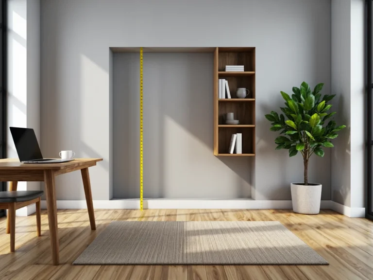 Regał wiszący dąb craft z pięcioma półkami do gabinetu