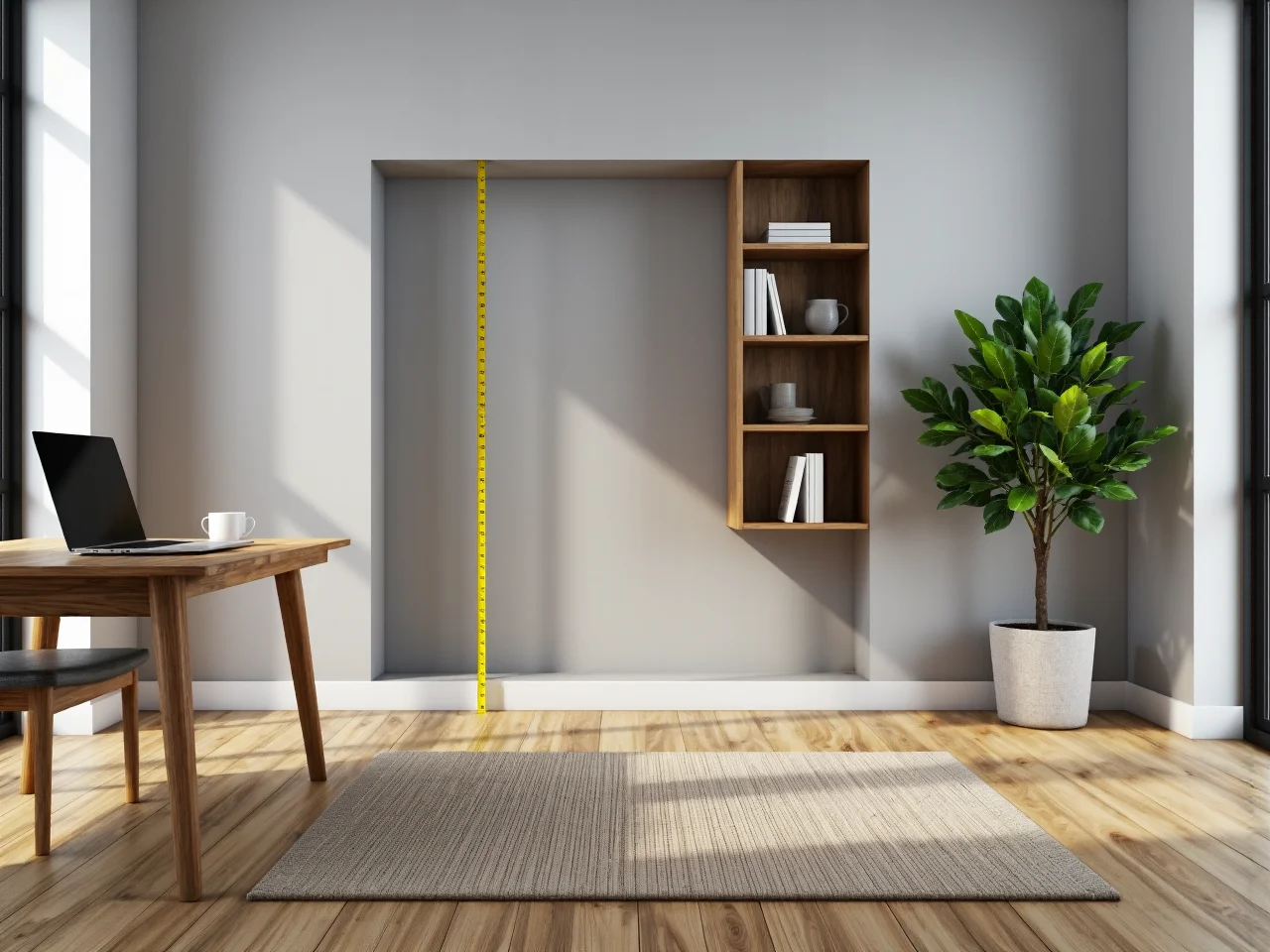 Regał wiszący dąb craft z pięcioma półkami do gabinetu