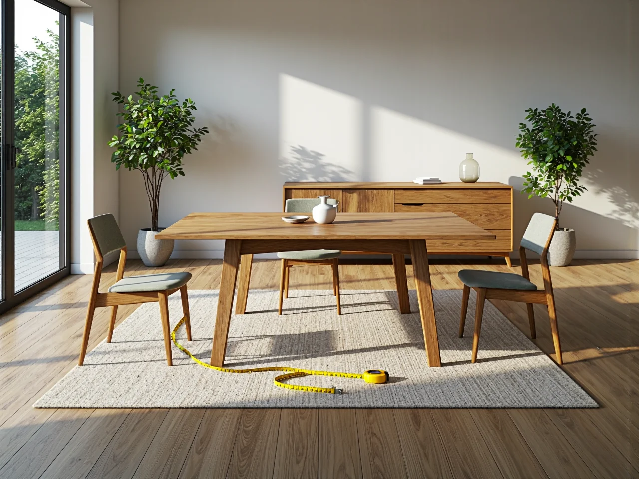 Drewniany stół kuchenny dębowy z prostokątnym blatem