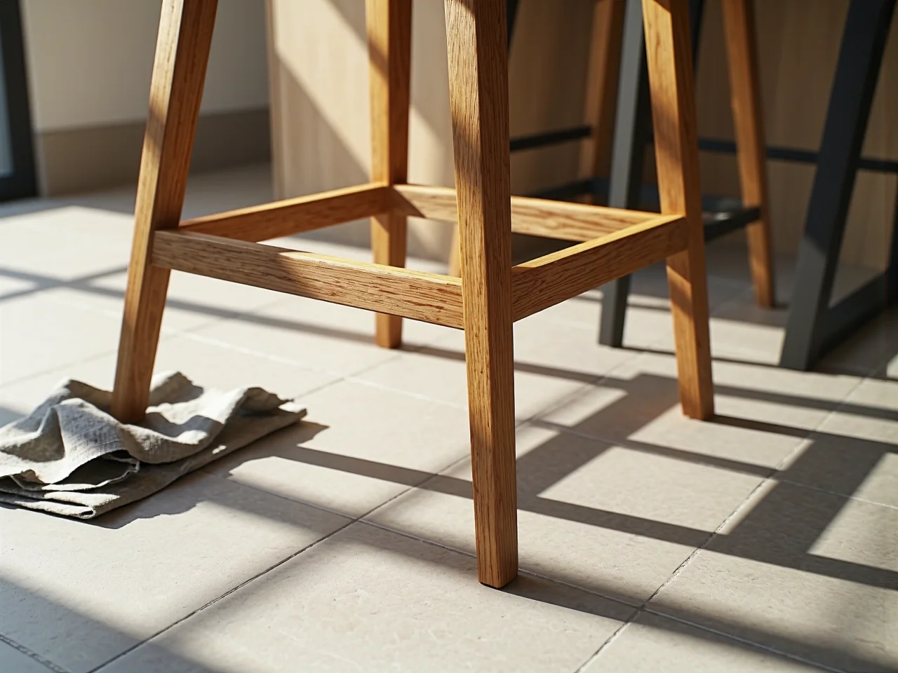 Porównanie krawędzi siedziska hokera drewnianego i z płyty MDF pod kątem odporności na uszkodzenia