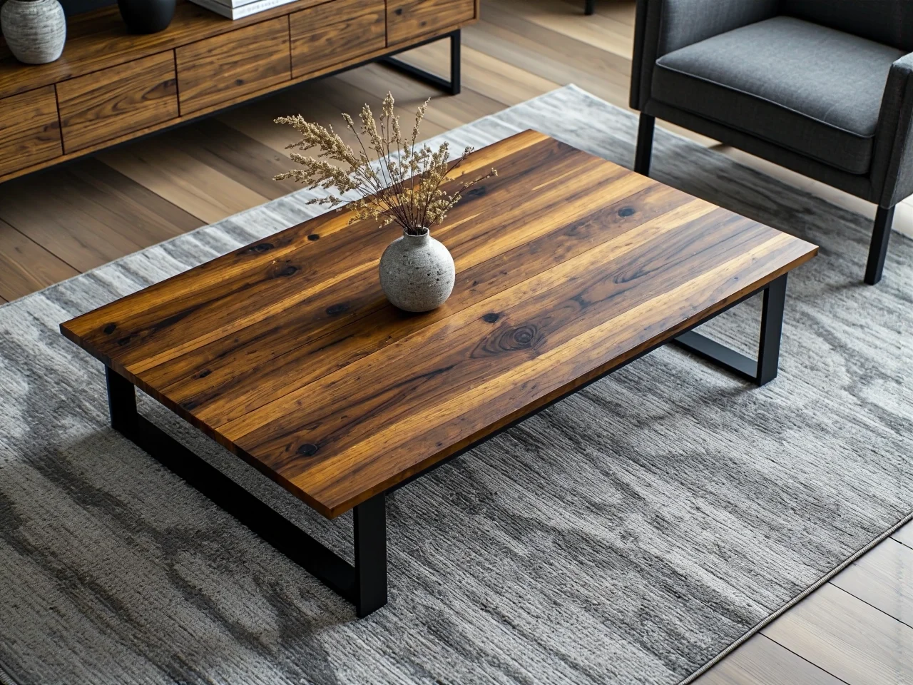 Schemat przedstawiający optymalną odległość między stolikiem kawowym a kanapą w salonie