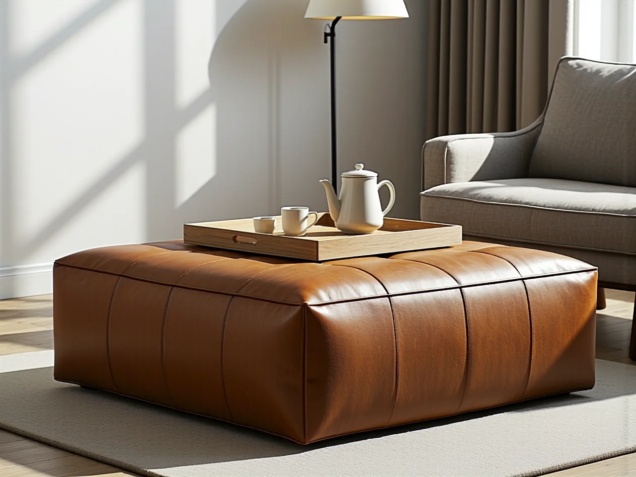 Otwierana pufa ze schowkiem pozwalająca zaoszczędzić miejsce w małym salonie