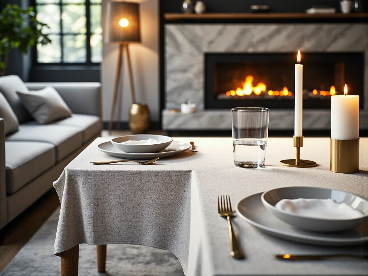 Wygodne rozmieszczenie krzeseł przy rozłożonym stole zapewniające komfort podczas kolacji wigilijnej