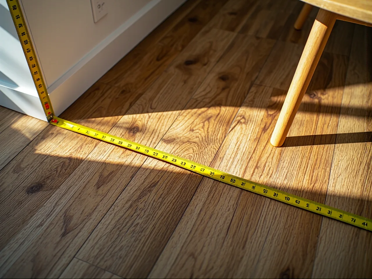 Schemat przedstawiający jak dokładnie zmierzyć podłogę pod wymiary łóżka dla dziecka.