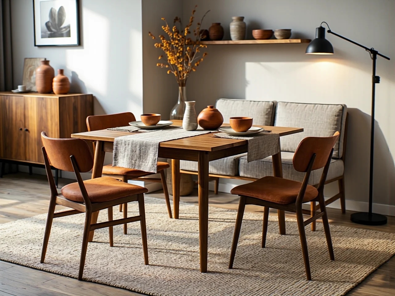 Rzut z góry przedstawiający schemat ustawienia stołu rozkładanego z zachowaniem ciągów komunikacyjnych