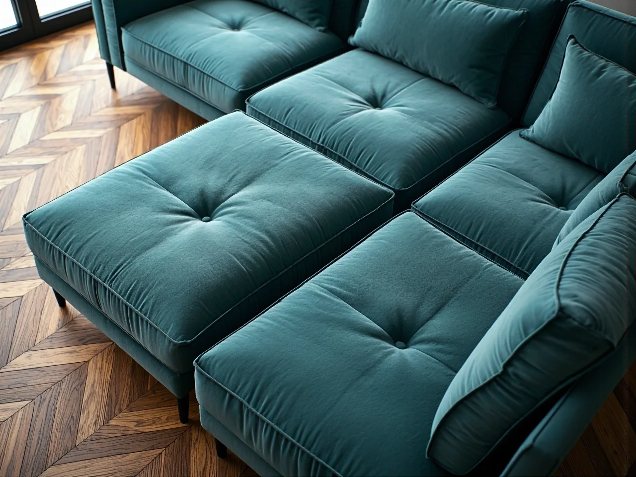 Elegancka sofa jednolita o zwartej bryle idealnie pasująca do niewielkiej kawalerki