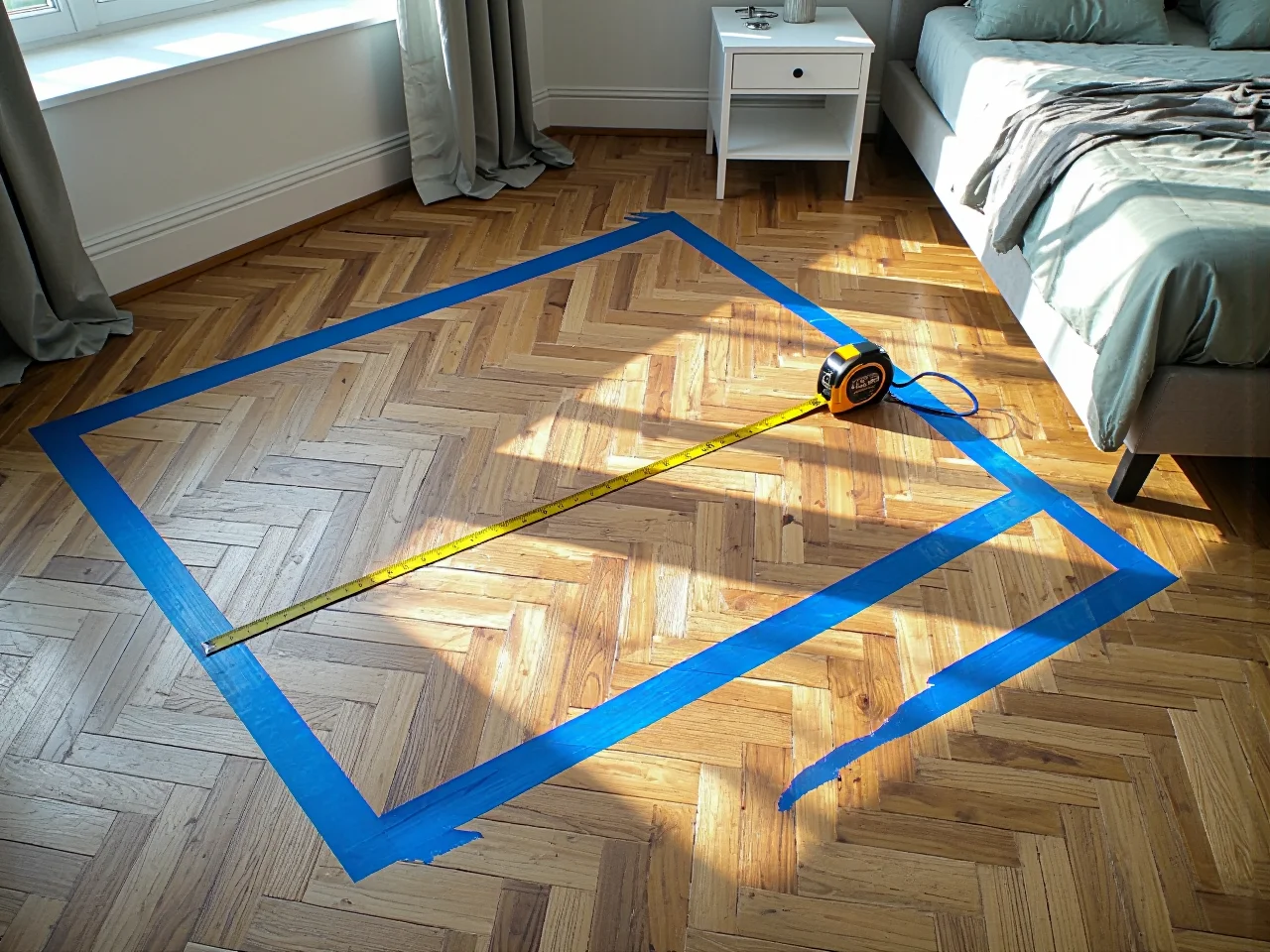 Sprawdzanie miejsca niezbędnego na swobodne otwieranie szuflad komody w sypialni