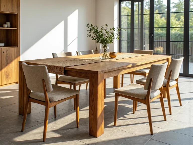 Duży stół rozkładany dąb naturalny z masywnymi nogami