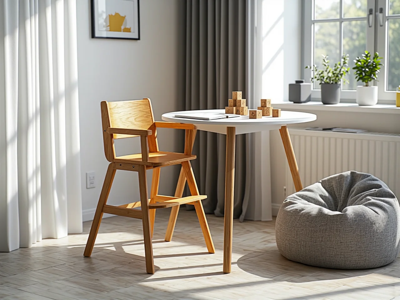 Pojemna szafa modułowa z regulowanymi półkami dostosowana do przechowywania ubrań i zabawek w pokoju dziecka.