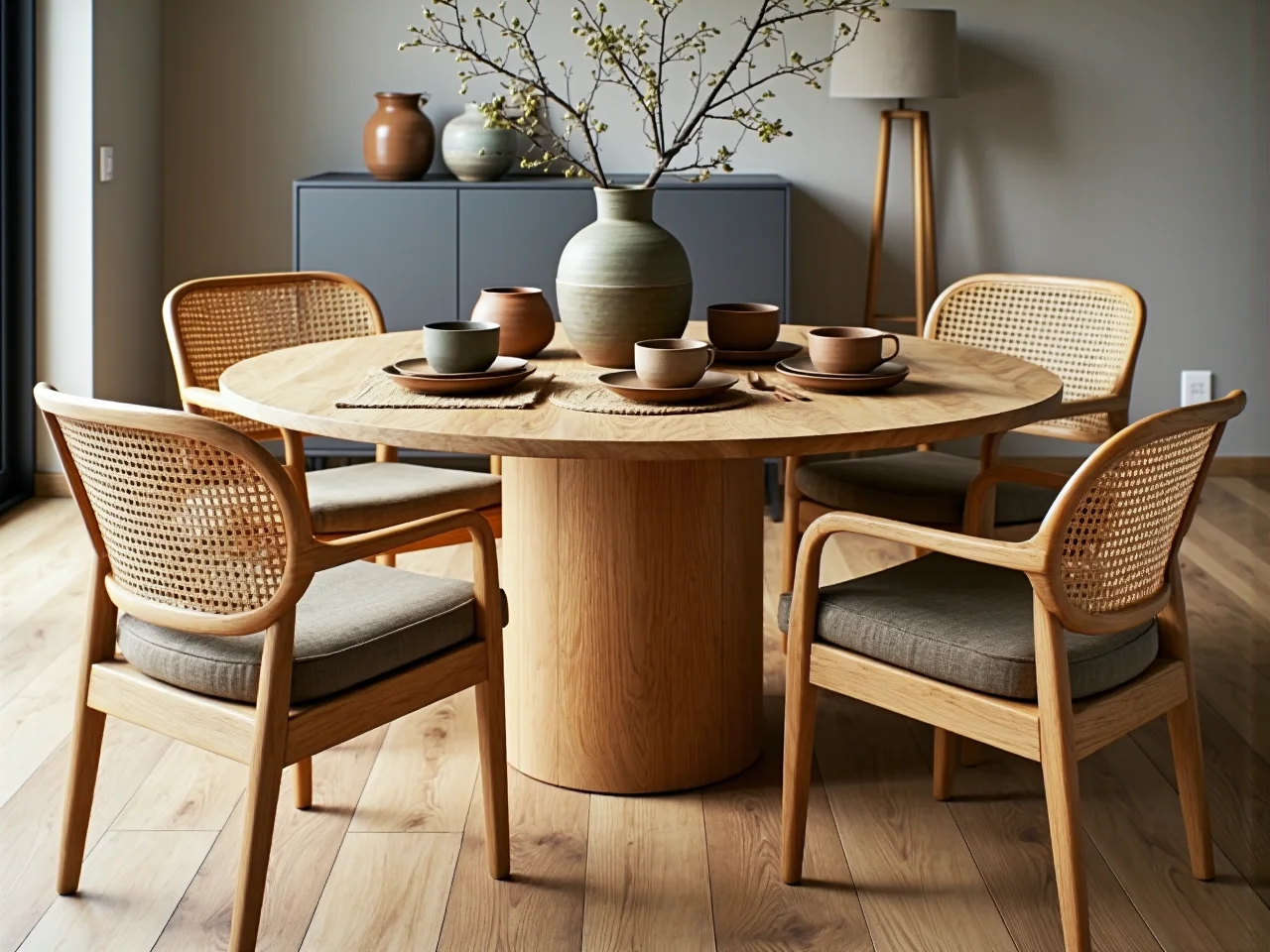 Przestronne wnętrze urządzone zgodnie z trendami meblowymi 2026, łączące minimalizm z funkcjonalnością i przytulnością.