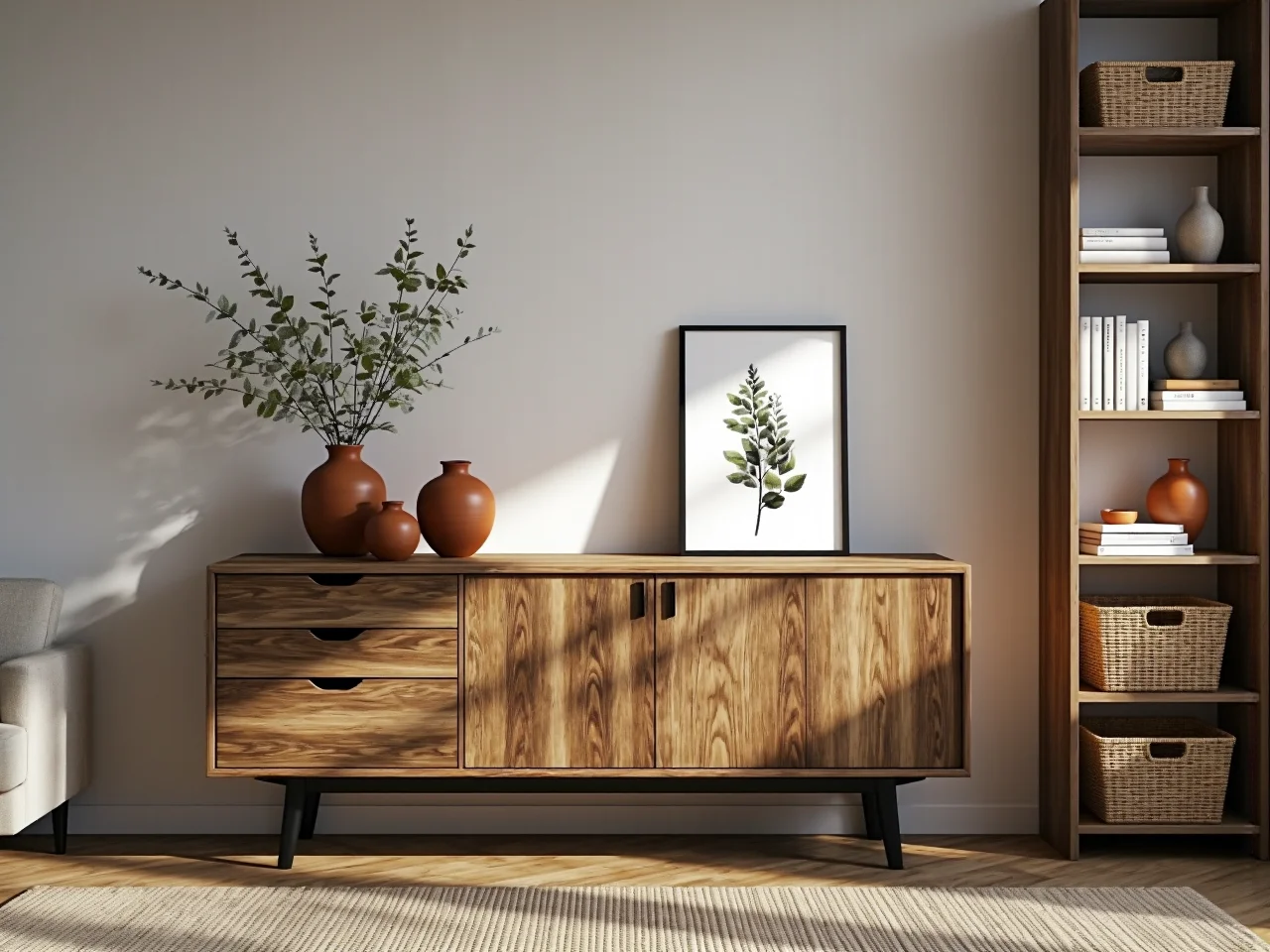 Nowoczesny zestaw mebli ogrodowych ustawiony na tarasie przygotowanym do sezonu wiosennego