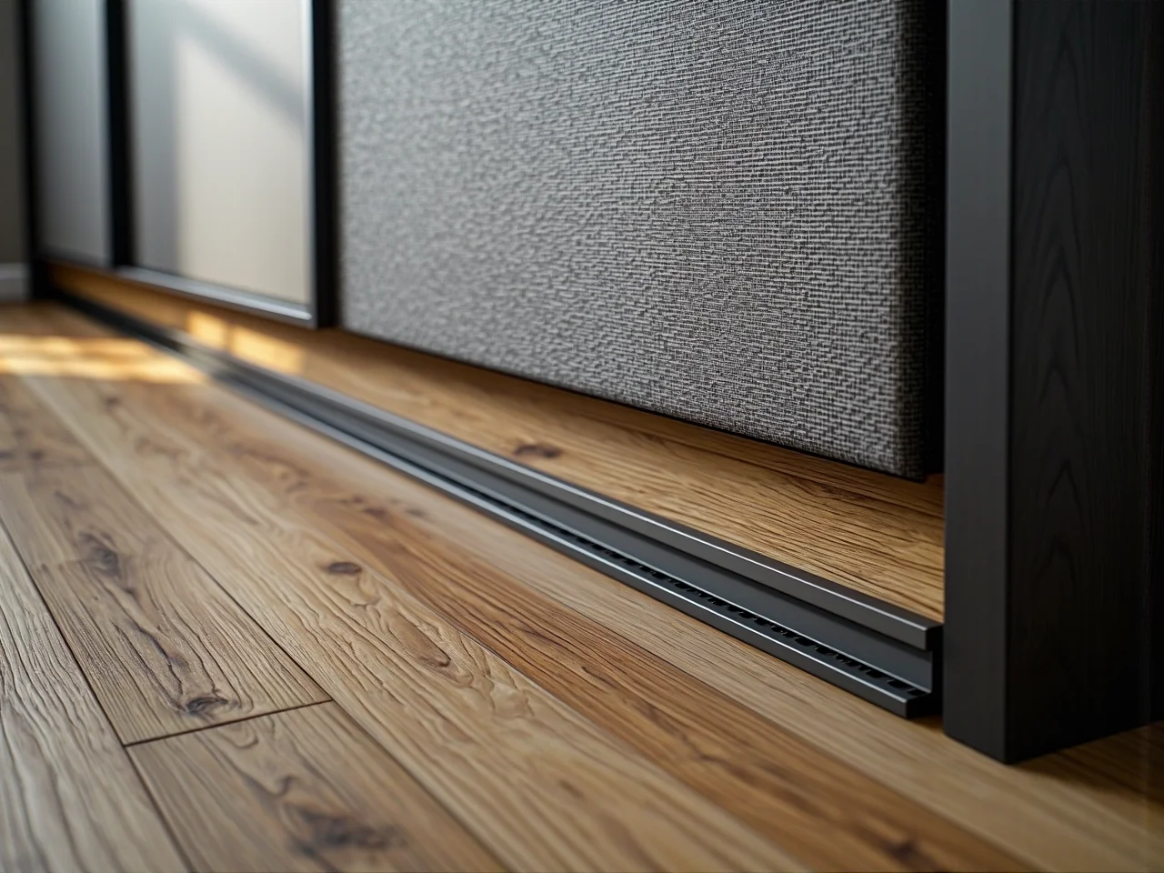 Osoba dokonująca pomiaru wnęki w przedpokoju, aby idealnie dopasować wymiary szafy przesuwnej.