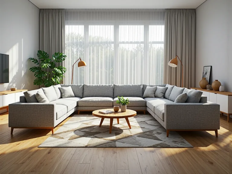 Narożnik modułowy szary tapicerowany na drewnianych nóżkach