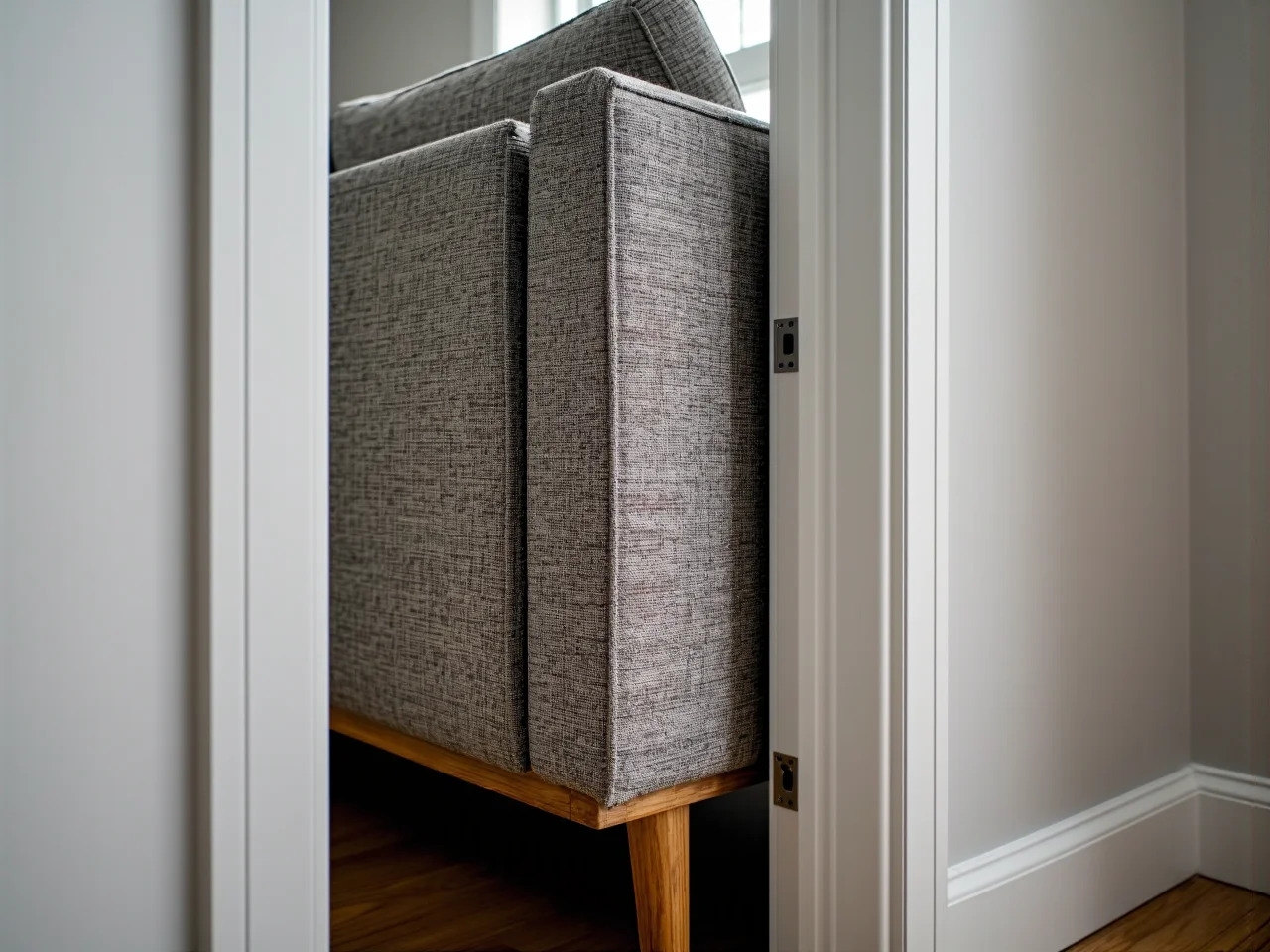 Sprawdzanie wymiarów paczki z narożnikiem aby ocenić czy przejdzie przez drzwi