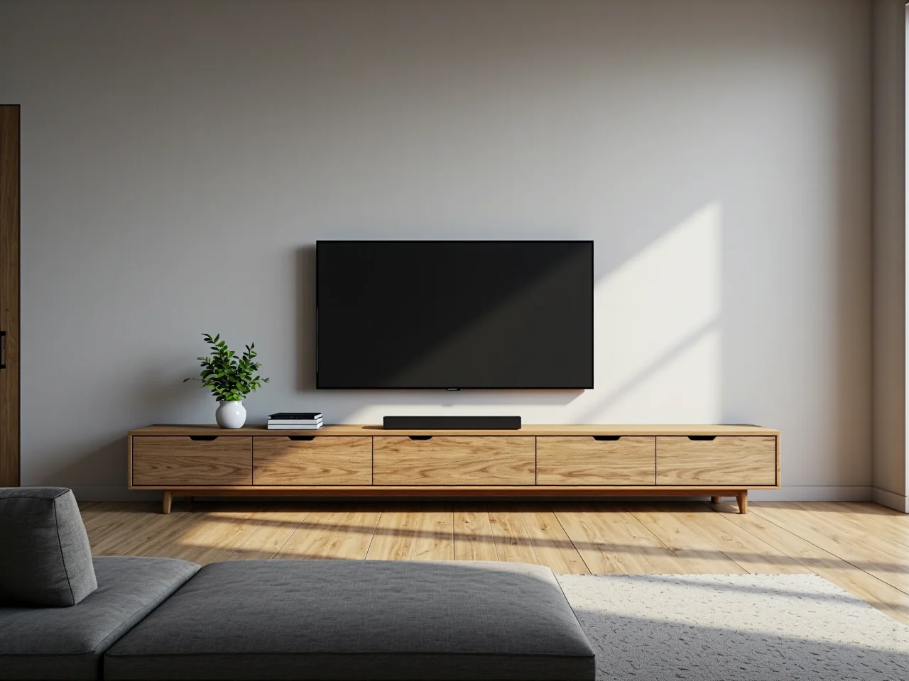 Szafka RTV dąb craft z otwartą półką