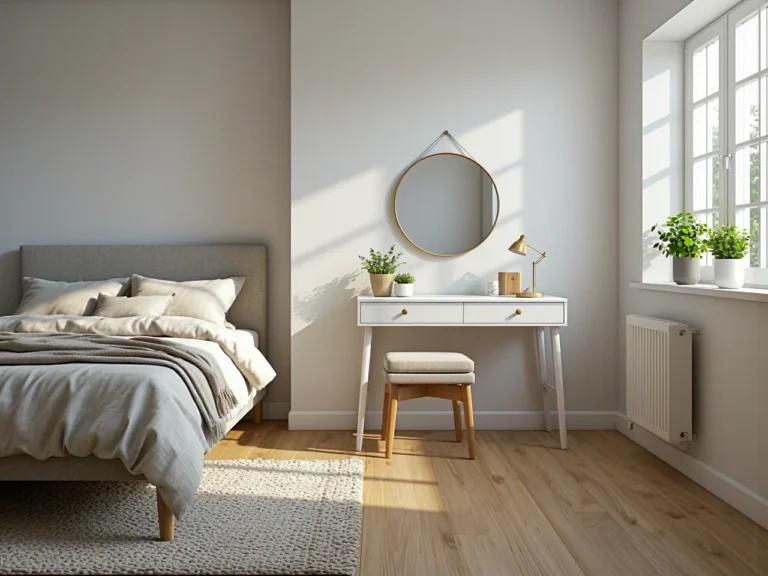 Toaletka z lustrem i półkami, kolor nieustalony