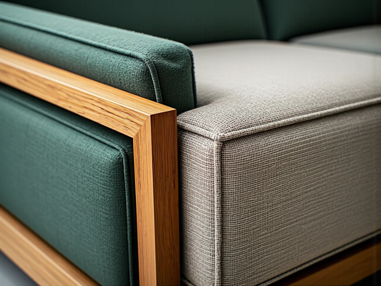 Wytrzymała i łatwa w czyszczeniu tkanina olefina na nowoczesnej sofie ogrodowej na tarasie.