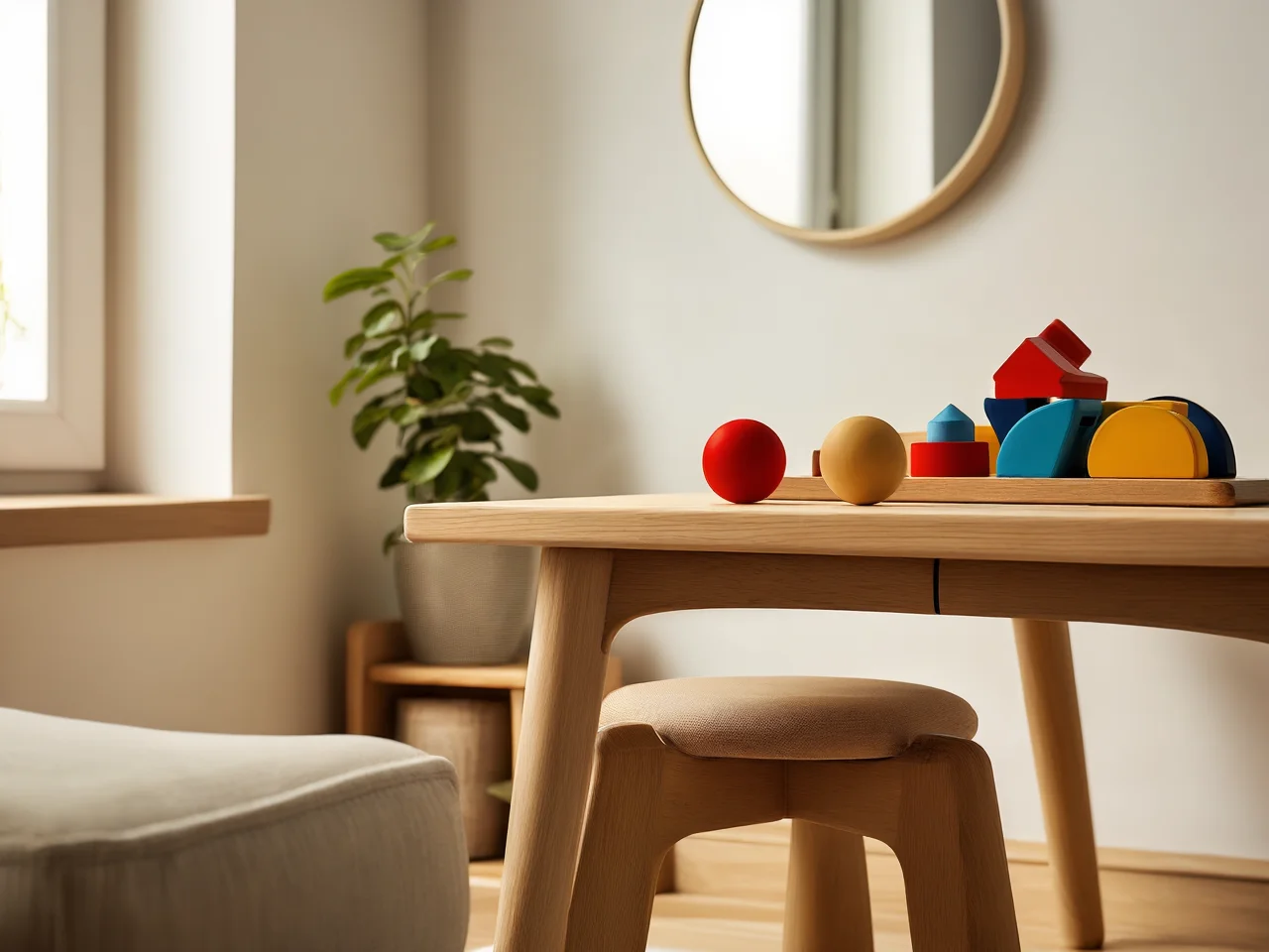 Bezpieczne i ekologiczne meble Montessori wspierające niezależność oraz kreatywność najmłodszych dzieci.