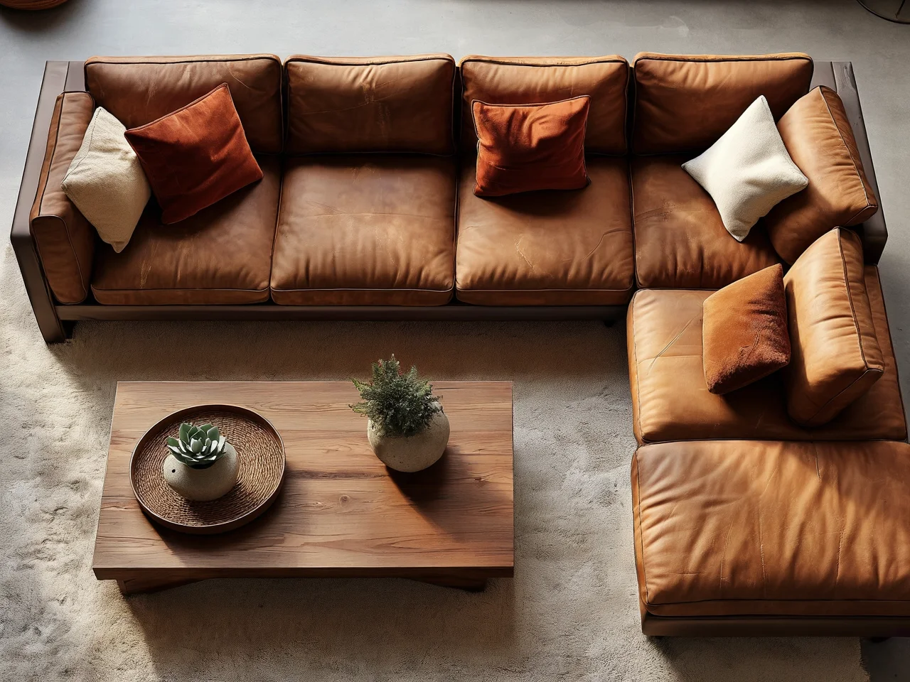 Duża sofa 4-osobowa jako główny element aranżacji wnętrza w nowoczesnym i przytulnym domu.