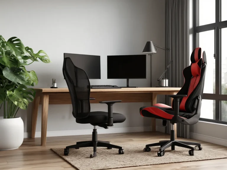 Fotel gamingowy w domowym biurze home office