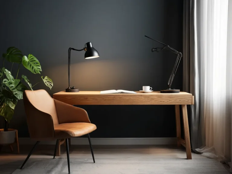 Lampa biurkowa architekta drewniane biurko