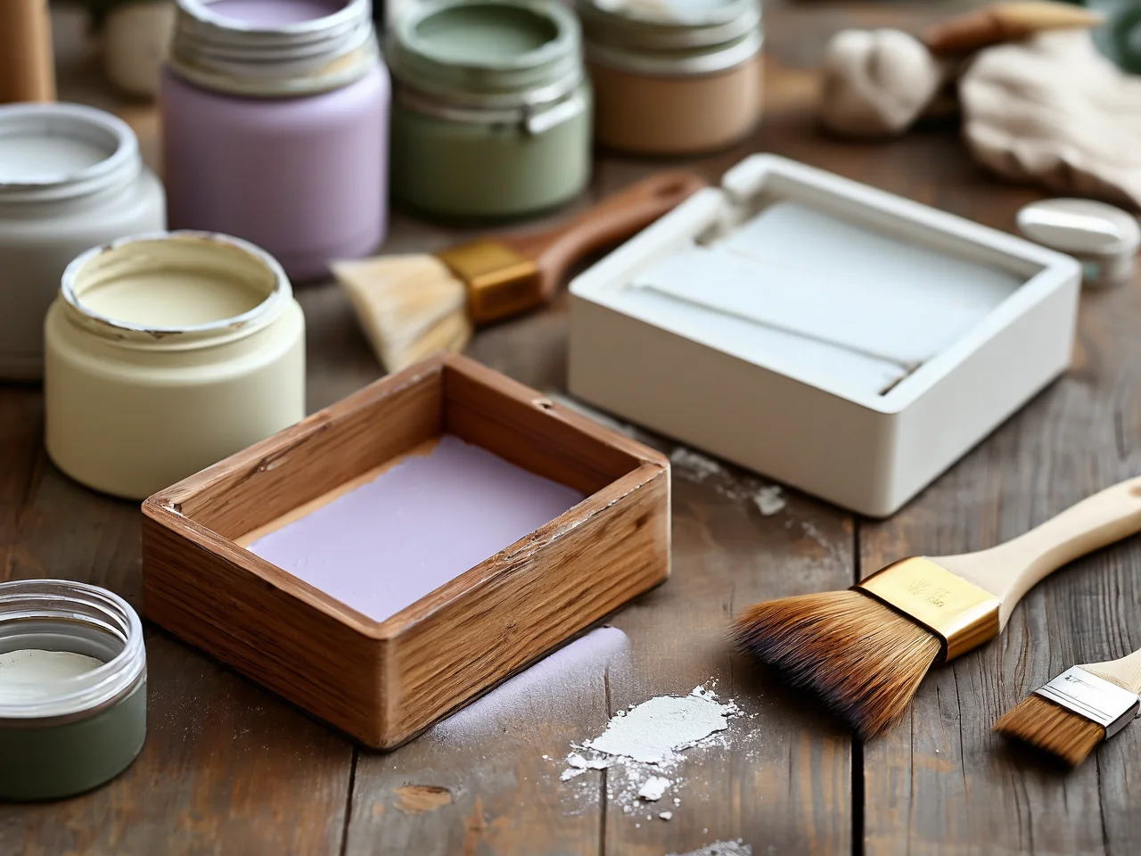 Charakterystyczne meble shabby chic oraz stylowe dodatki budujące unikalny klimat w sypialni.