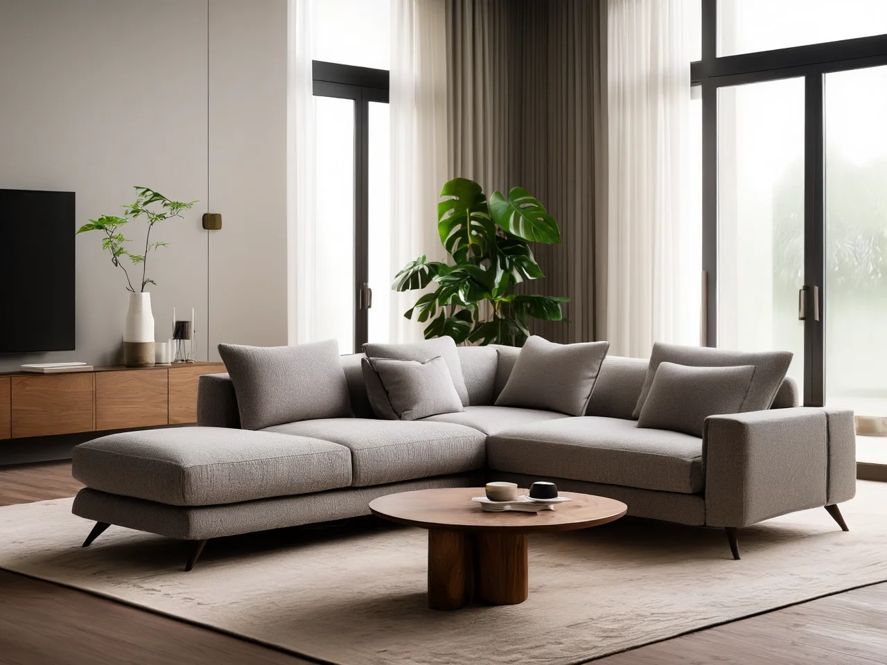Naroznik l w salonie 25 m2