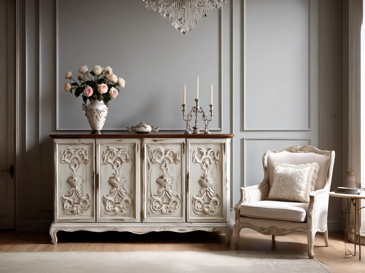 Odnawianie mebli shabby chic technika przecierania