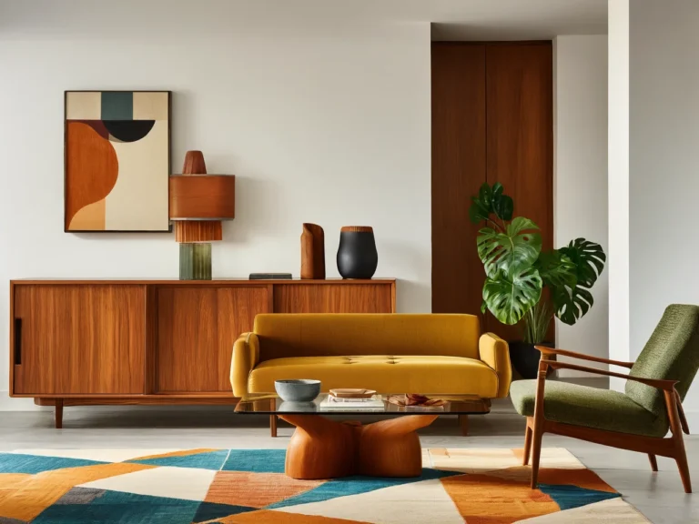 Salon mid century modern aranzacja