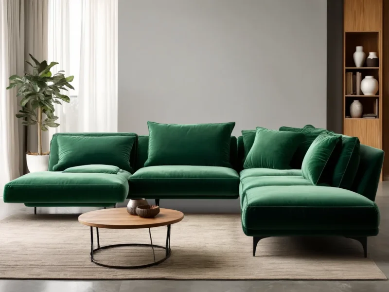 Sofa narozna lewostronna w salonie