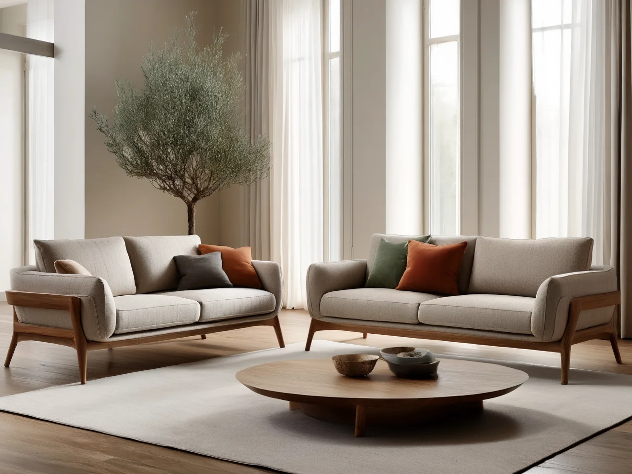 Zestaw wypoczynkowy sofa 2 i 3 w salonie