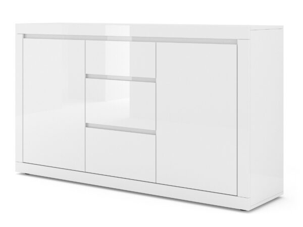 Komoda Diana 150 cm biały mat / biały połysk