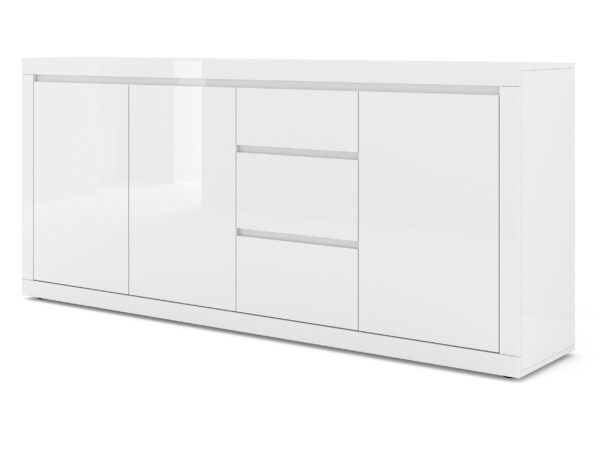Komoda Diana II 195 cm biały mat / biały połysk