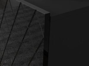 Miniaturka 5 - Komoda Bellagio 3D z frezowanymi frontami 145 cm czarny mat na złotych nogach