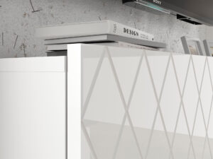 Miniaturka 7 - Komoda Bellagio 3D z frezowanymi frontami 145 cm czarny mat na złotych nogach
