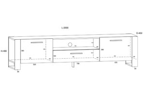 Miniaturka 6 - Szafka RTV Irfan 200 cm dąb grange