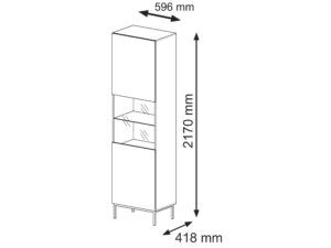 Miniaturka 5 - Witryna Navia z frezowanymi frontami 60x217 cm