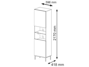 Miniaturka 11 - Witryna Navia z frezowanymi frontami 60x217 cm