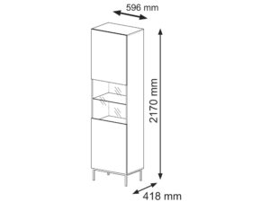 Miniaturka 2 - Witryna Navia z frezowanymi frontami 60x217 cm