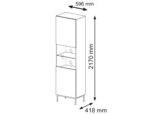 Miniaturka 11 - Witryna Navia z frezowanymi frontami 60x217 cm