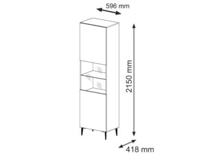Miniaturka 12 - Witryna Navia z frezowanymi frontami 60x217 cm